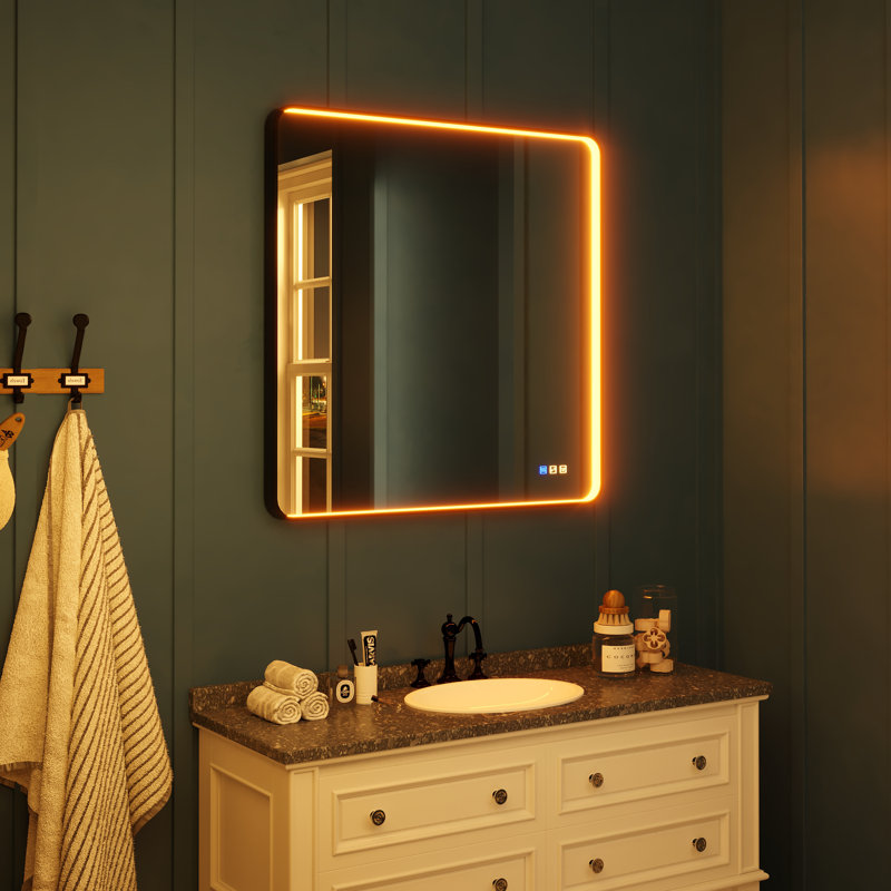 Miroir de salle de bain mural, 32 po x 40 po, Rectangle