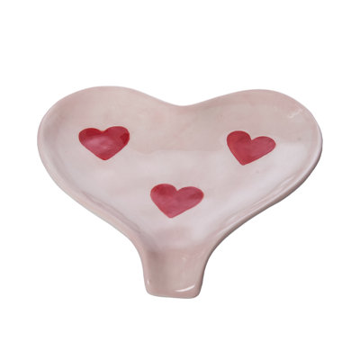 Dolomite Heart Spoon Rest, Red, Ceramic, Table, Ktichen, Valentines, Tabletop