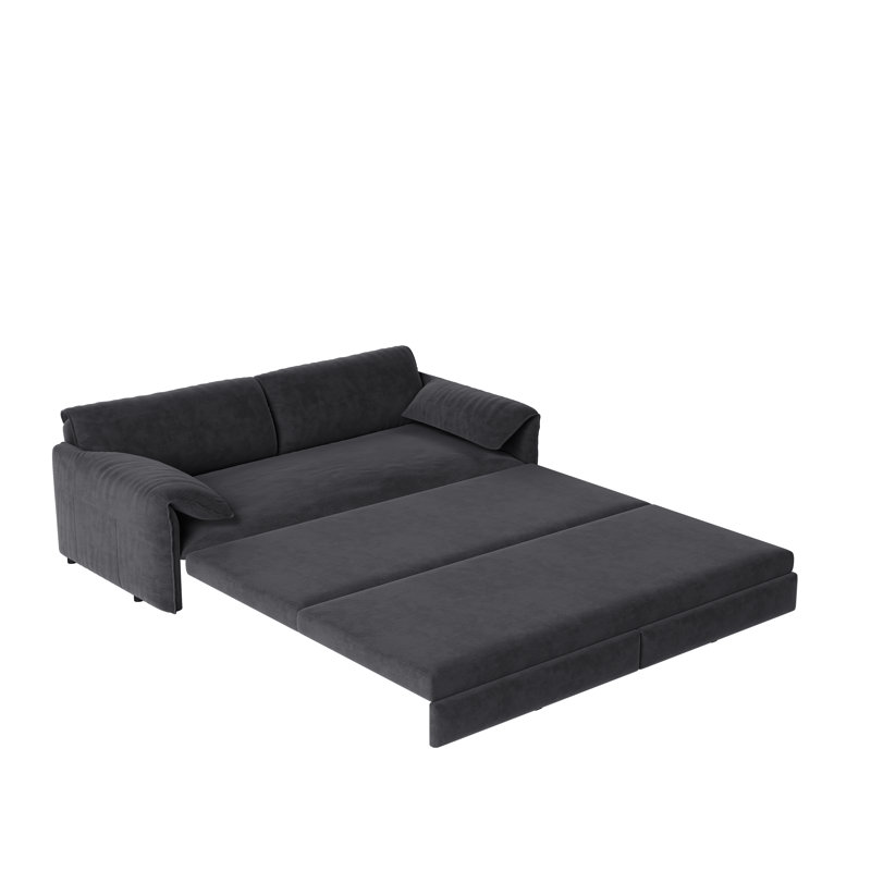66" Queen Pull Out Sofa Bed, Grey