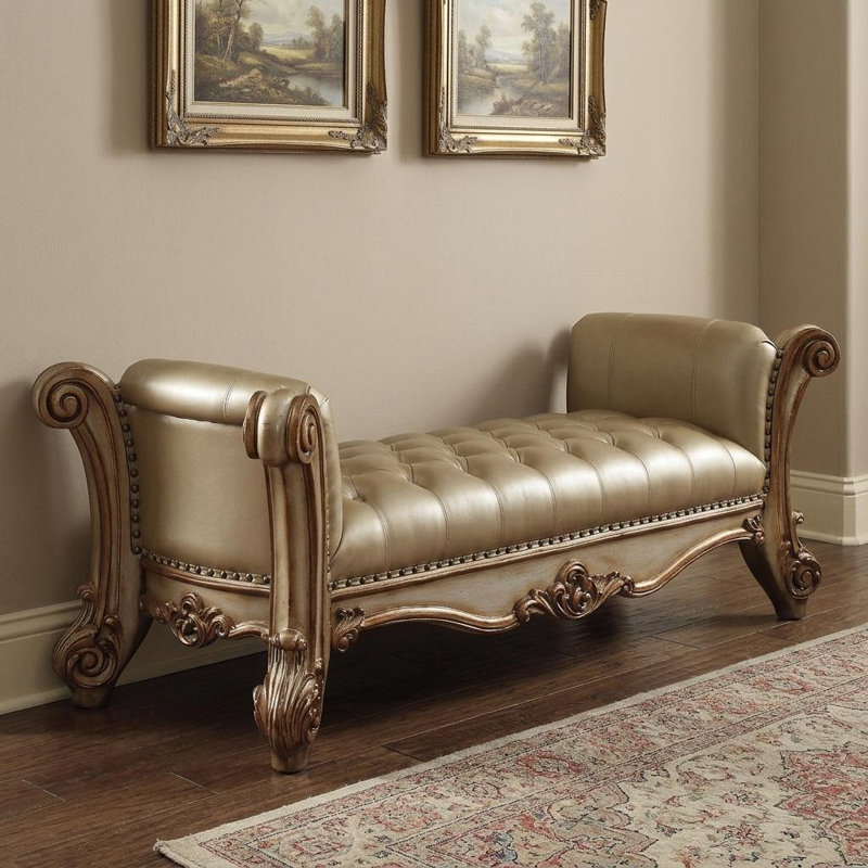 Faux Leather Upholstered Bench