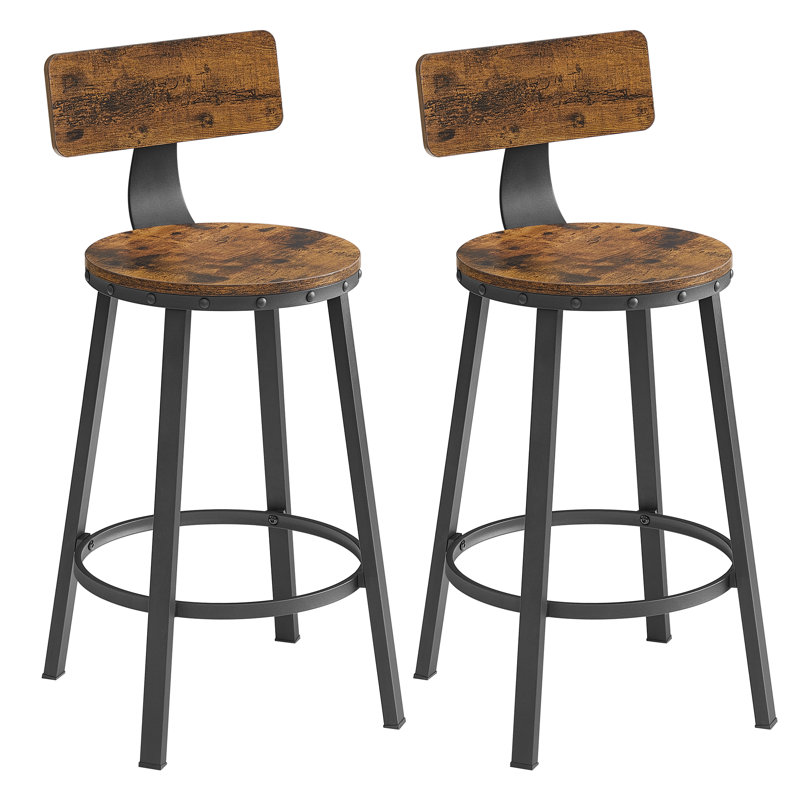 Brookdale Stool, Rustic Brown/Black, Counter Stool (24.6" Seat Height)