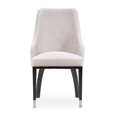 Chaise de salle à manger avec accoudoirs Carmela - zinc / gris anthracite brillant