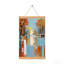 Automne lac reflets, art mural volute suspendue, 16 x 24, cintre en bois intégré