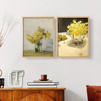 Vintage Floral XXXVI - Impression Giclée sur cadre - ensemble de 2