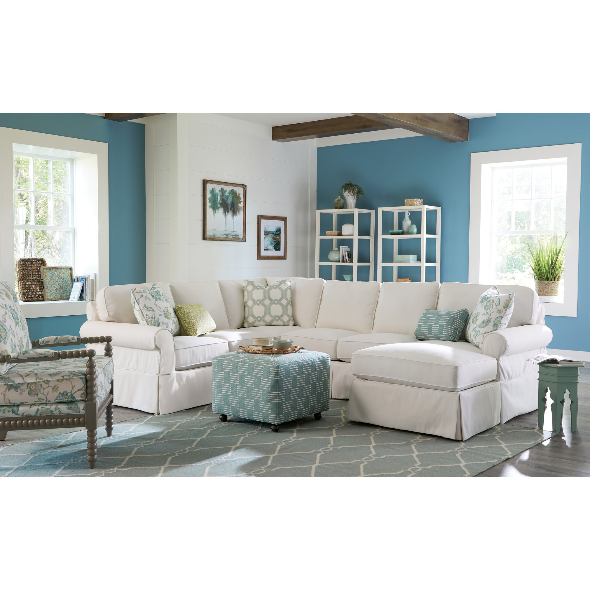 Sadler Upholstered U-Sectional, Nomad Snow Crypton®