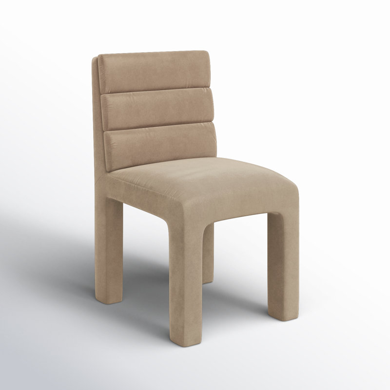 Chaise d'appoint Shepha, Velours brun clair