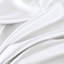 Drap-housse simple en satin de luxe blanc 4 pièces - surface froissée, soyeuse et douce, convient aux matelas de 16 po, comprend 1 drap plat, taies d'oreiller ajustées, frisottis apprivoisé pour la douceur des cheveux
