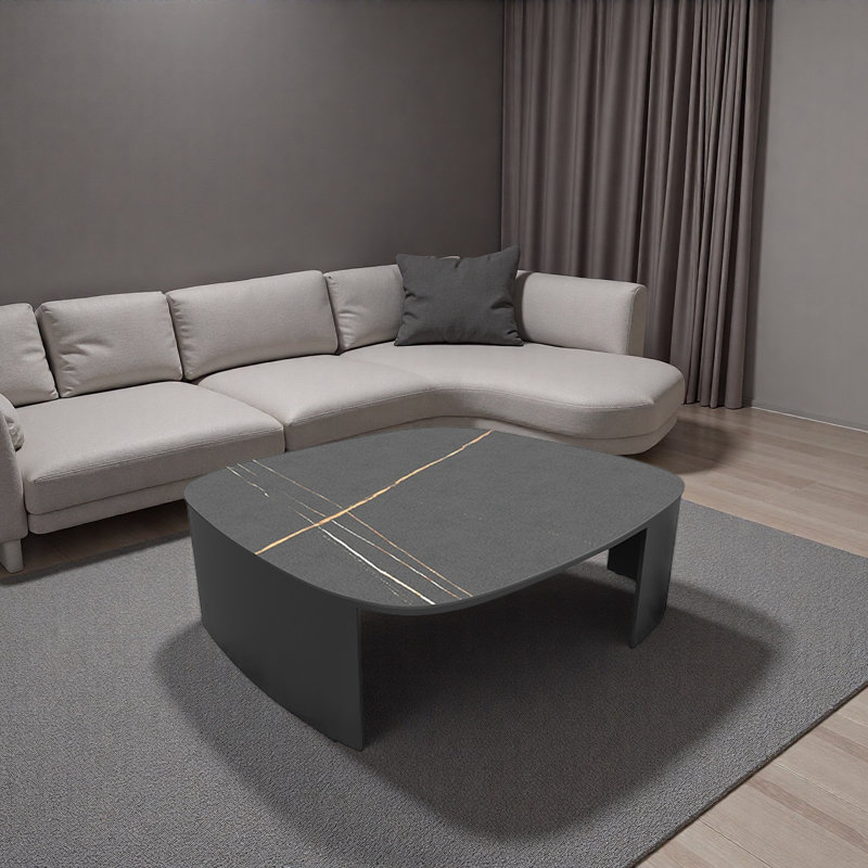 Modern Luxury Rockboard Coffee Table, Black