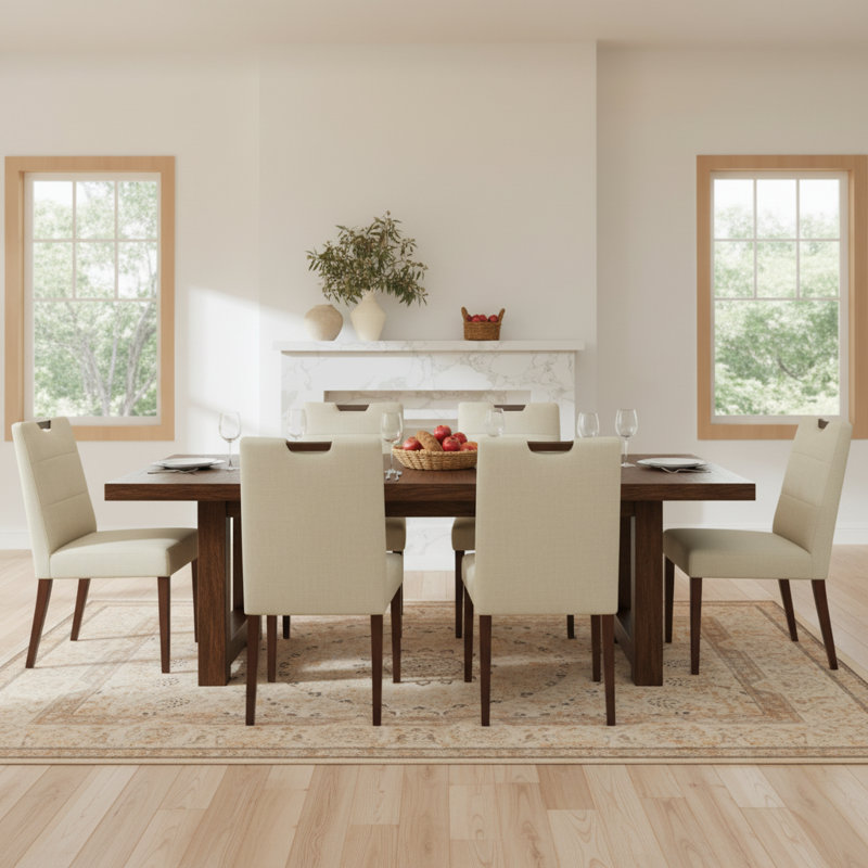 Hayes Upholstered Dining Chair Set Of 2, Effie Linen Performance Linen