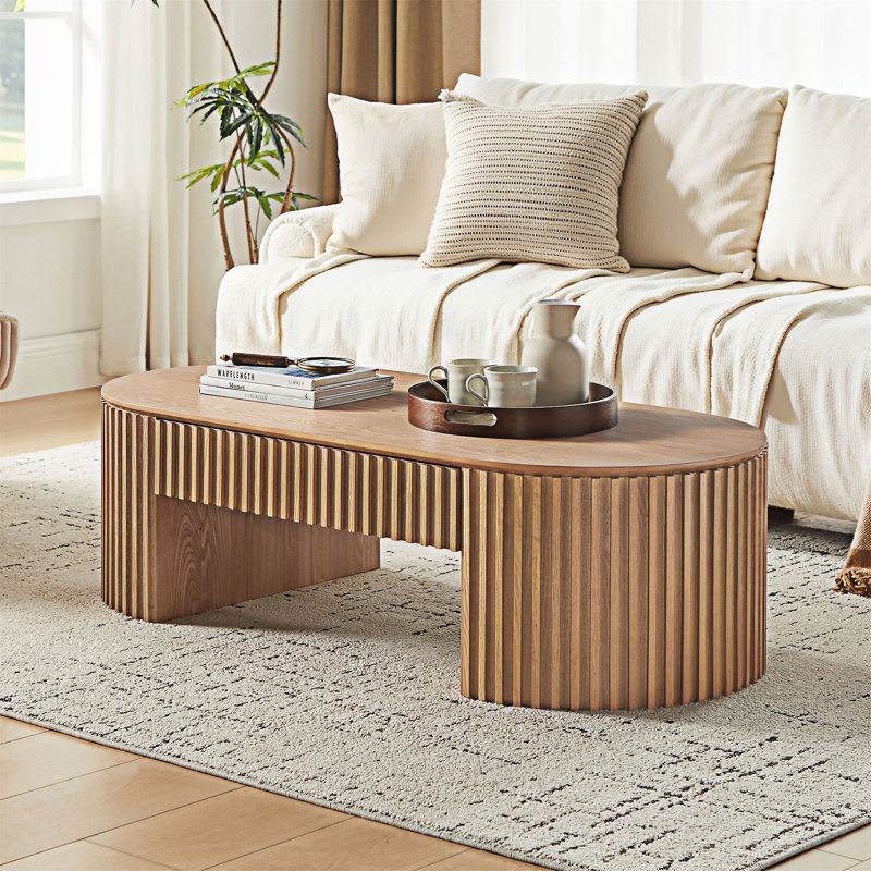Table basse en bois avec tiroir, Chêne