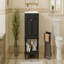 Meuble-lavabo simple 30 po avec pieds tournés et plateau en céramique - noir-611390902