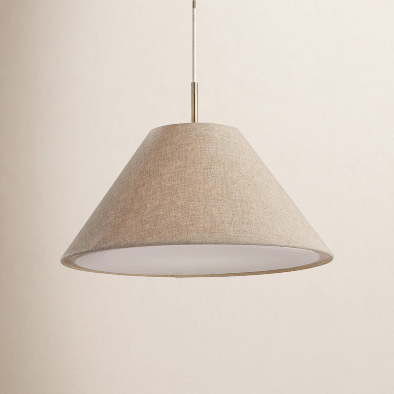 Finley 1-Light Adjustable Length Poly-Blend Single Pendant, Natural