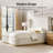 Waynesville Modern Upholstered Wingback Solid Wood Construction Platform Bed with chenille fabric and Rounded Corner-2000314504-1999176618