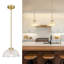 Suspension en or brossé avec verre martelé-1618266068
