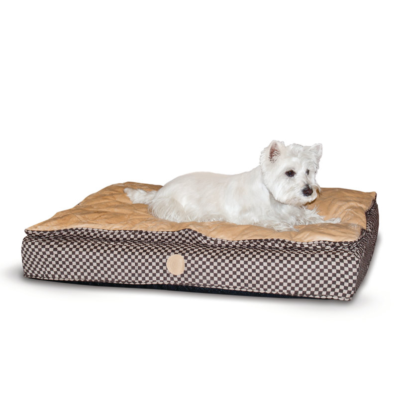 Feather Pillow Top chien Ortho, Petit (40" L x 30" W), Gris / Noir
