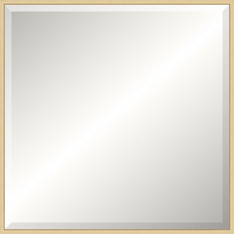 Floater 2 Solid Wood Beveled Mirror, Square, Champagne, 23.25" x 23.25"