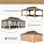Pavillon de jardin 14 po x 22 pi avec structure en aluminium et toit en métal rouillé pour la stabilité du jardin