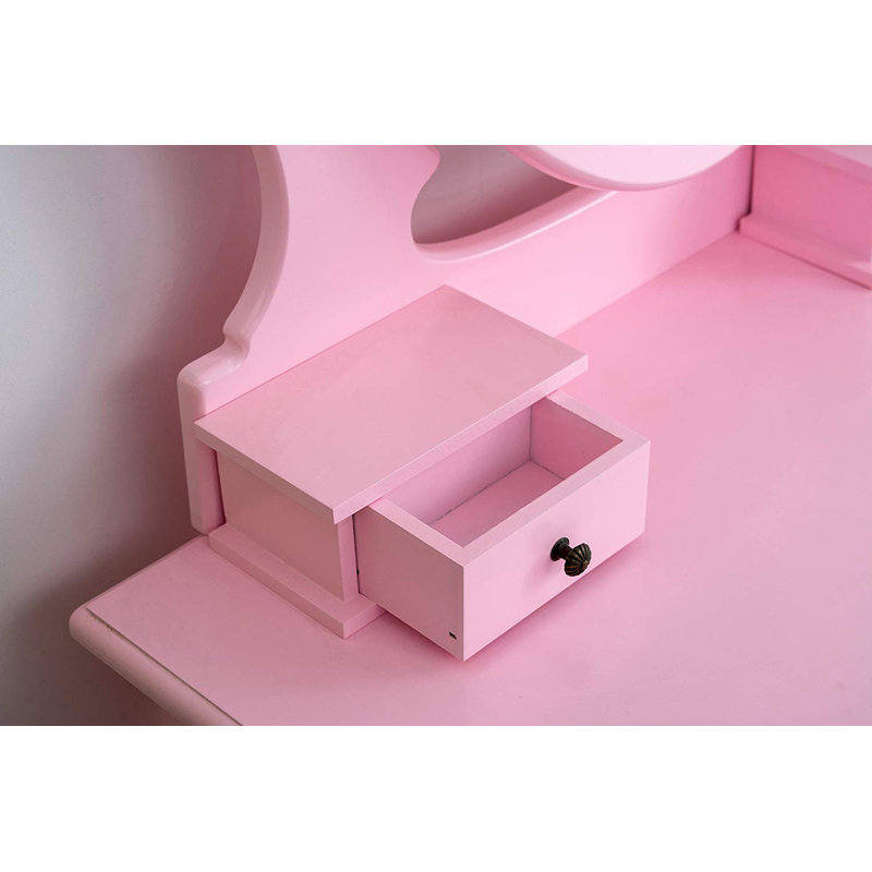 Condit Dressing Table with Mirror, Pink