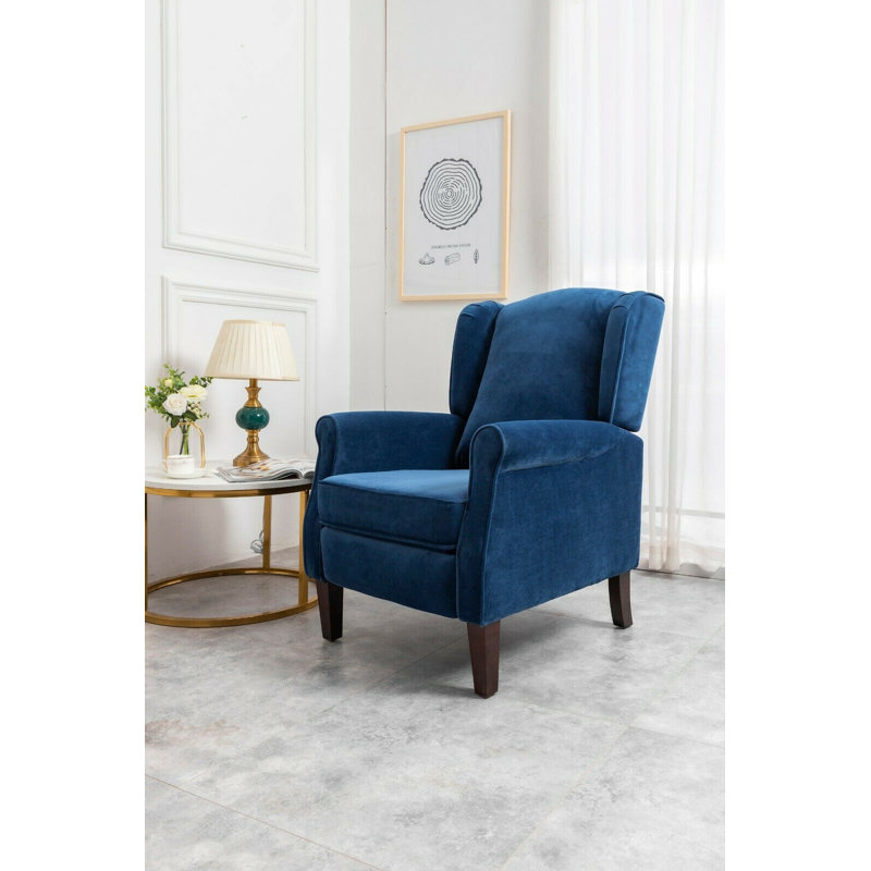 Phyllis Manual Recliner, Blue Velvet