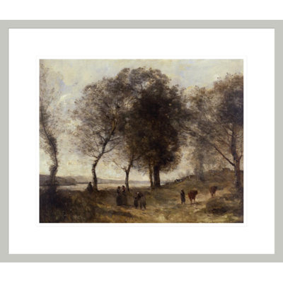 Le Lac (or Le Chemin des Vaches) by Jean-Baptiste-Camille Corot -Framed Giclee Print