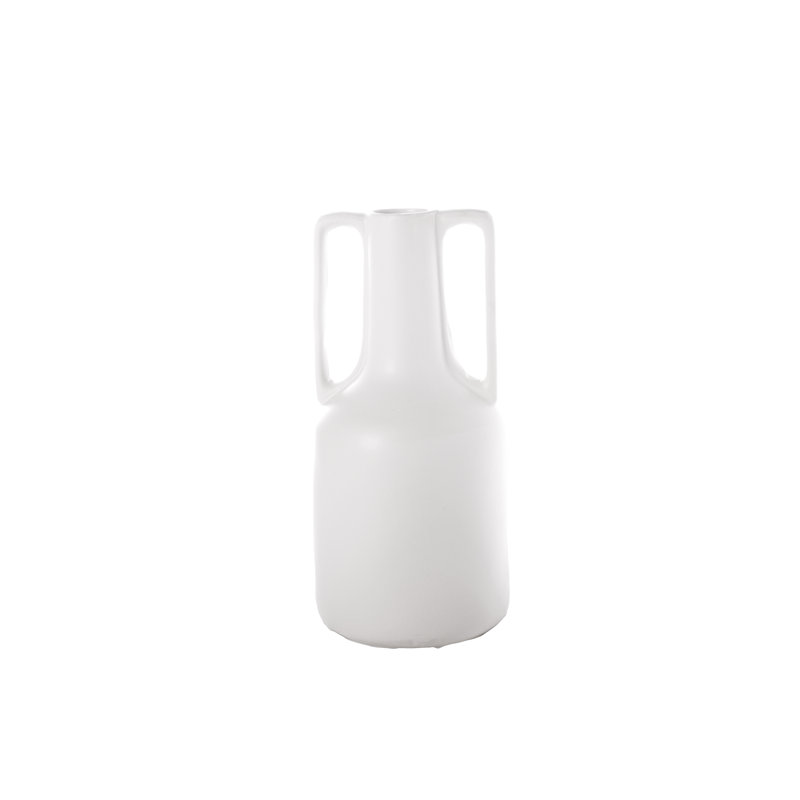 Vase en céramique avec poignées latérales, H 12,75 po x l 6,25 po x P 6,25 po