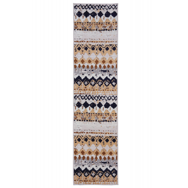 Tapis marocain gris clair / brun clair Glostrup, Tapis de couloir 2 pi x 8 pi