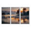 «Morning Fog Over The Lake Sunset III», reproduction d'art sur toile 3 pièces-87989162-87989152