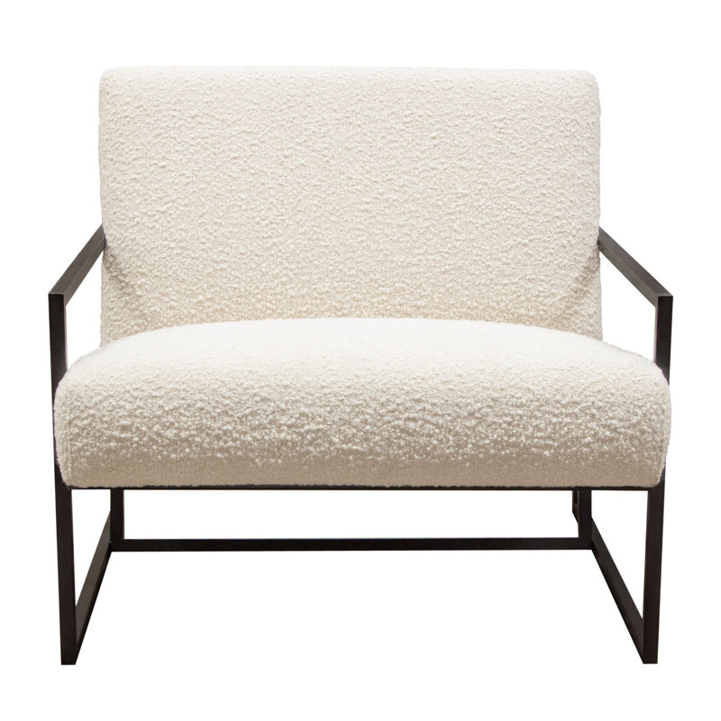 Black Velvet and Metal Slipper Accent Chair