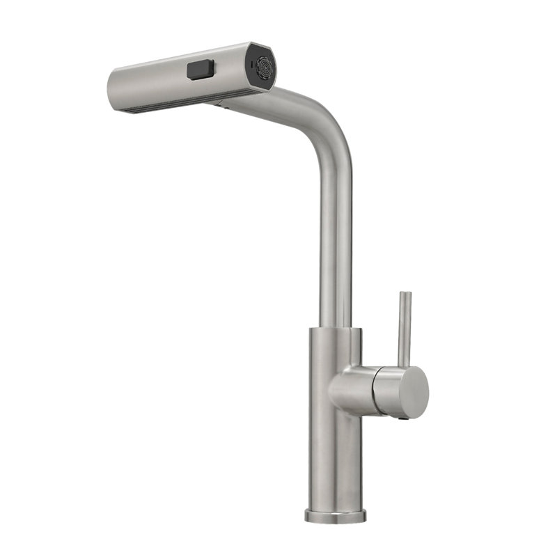Kitchen Sink Faucet, Brushed Nickel Kitchen Faucets With Pull Out Sprayer, Bar Faucet Single Hole Faucet, Brushed Nickel