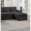 Mobilier de salon - Canapé modulaire de 6 pièces comprenant 2/1 fauteuils, repose-pieds sans accoudoirs en suède de couleur moderne 6, coussins élégants-1236769926