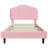 Twin Size Upholstered Platform Bed Frame – Lamb Velvet, Headboard, Plywood Slats, 800 lbs Support, No Box Spring Needed, Pink-839002758