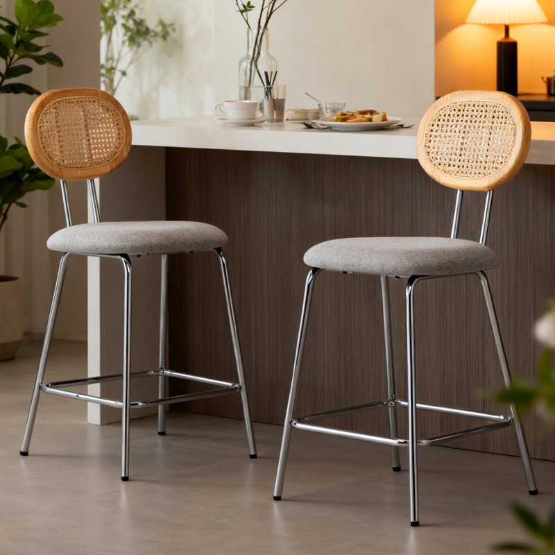 Tabourets de bar de style campagnard 24 po, Gris