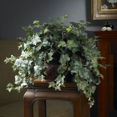 18'' Faux Ivy Plant in Wood Planter