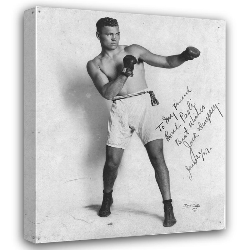 Red Barrel Studio®, photographie rétro sur toile tendue, Jack Dempsey, 1927, H 44 po x l 36 po