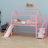 Metal House Loft Bed With Slide,Stairs And Storage Shelves-1384695410