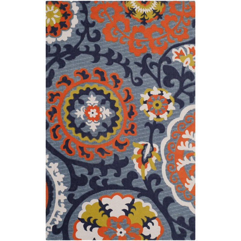 Columbus Circle Cedar Brook Hand Loomed Cotton Ikat Rug, Rectangle 4' x 6'