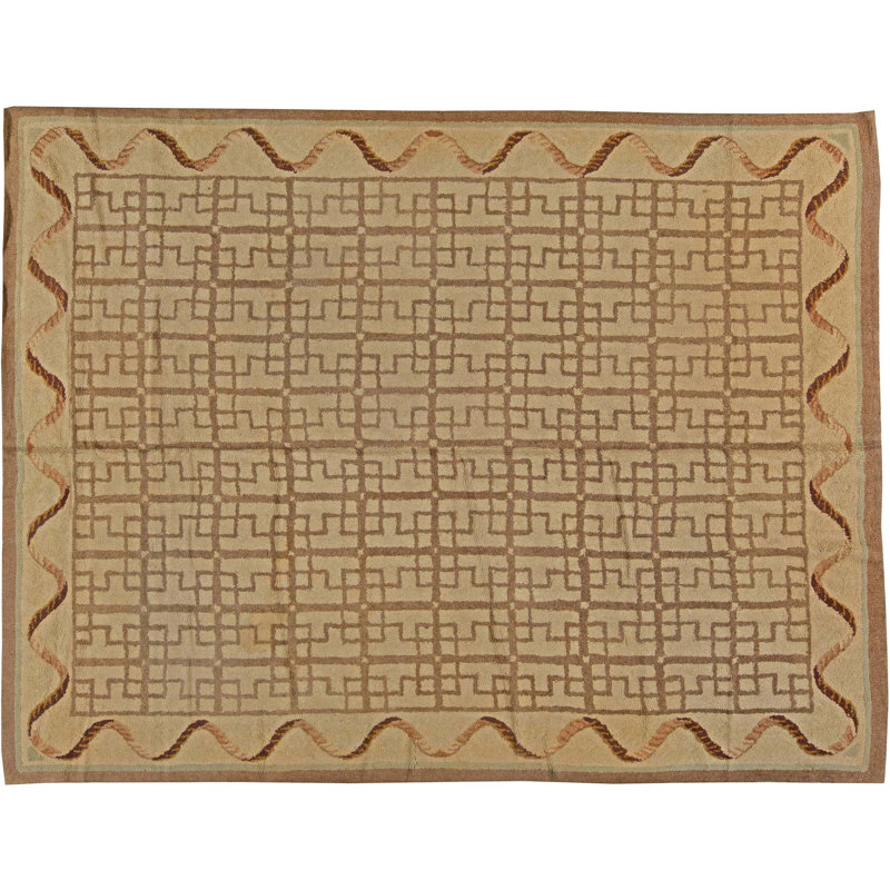 Vintage One-of-a-Kind Rectangle 8'10" X 11'9" Hand Knotted Area Rug