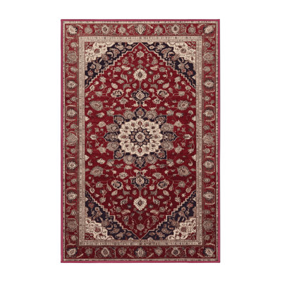 Machine Washable Persian Red Area Rug