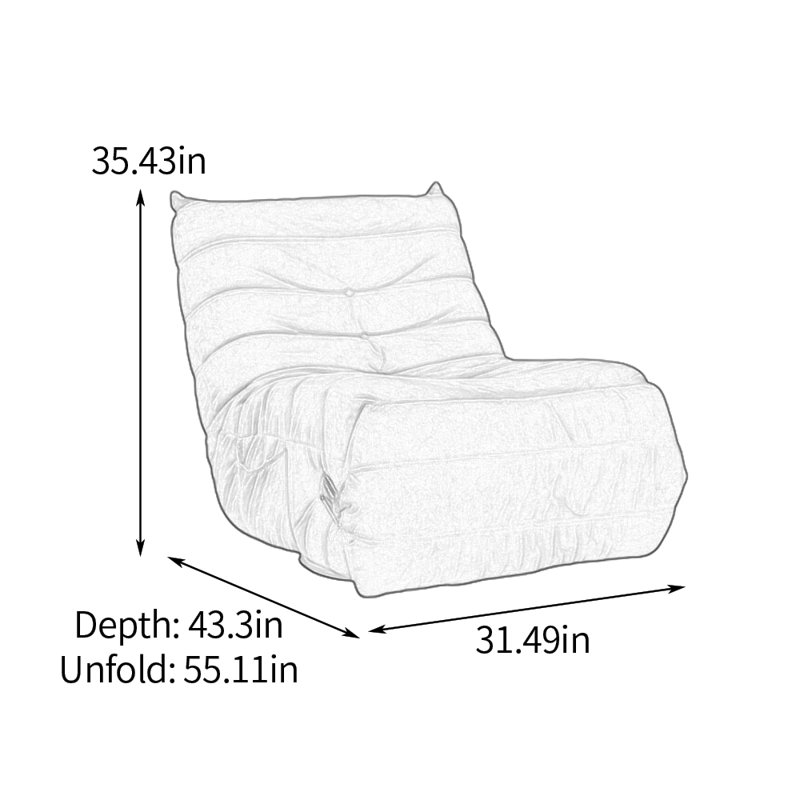 Bedroom Function Recliner with Storage Pocket, Beige Gray