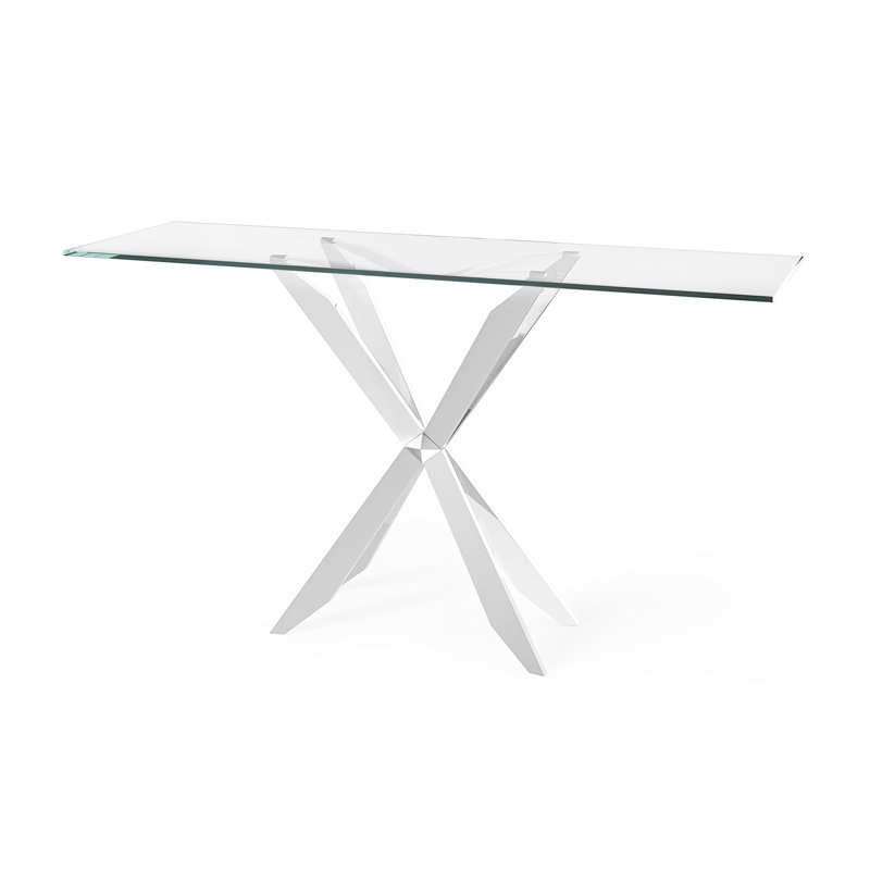 Krystin 160cm Glass Top Console Table