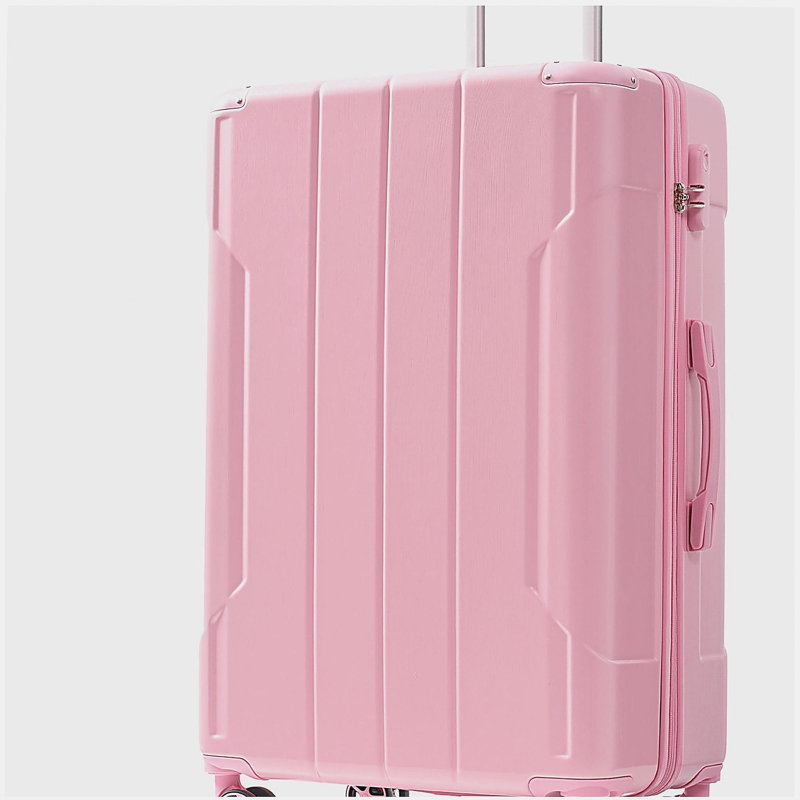 Ensembles de bagages 3 pièces, valises rigides durables en ABS rigide avec roues pivotantes doubles 20/24/28 pouces (rose)