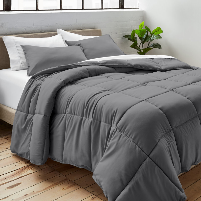 Insertion de couette en duvet synthétique, Lit double, Gris