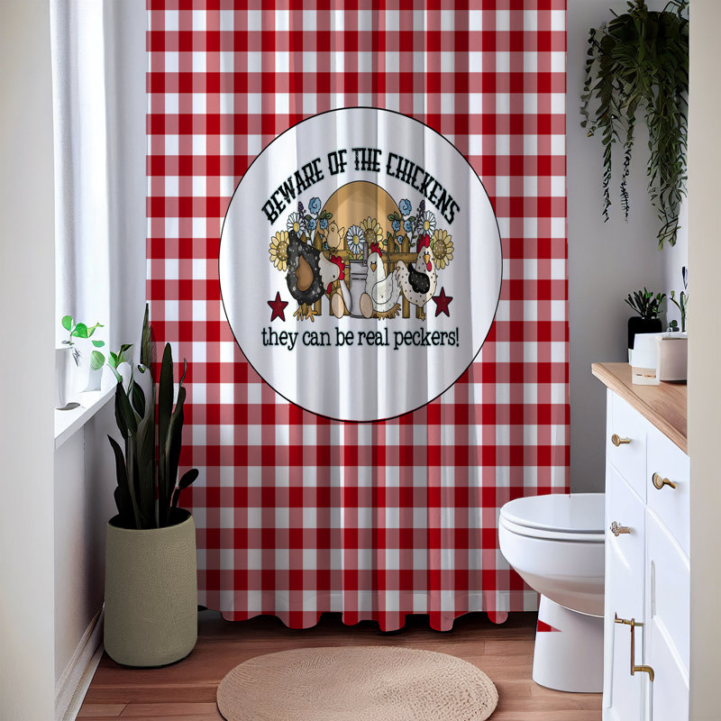Joashus Gingham Shower Curtain, 93" H x 70" W