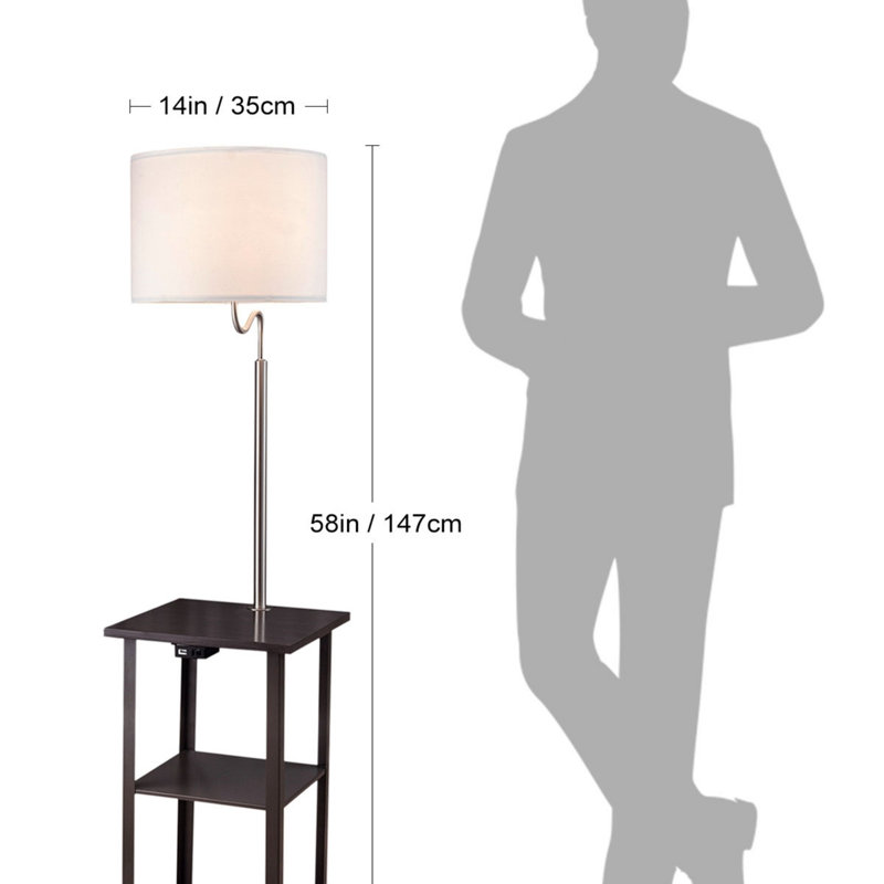 Lampe de table 58 po avec tablettes carrées