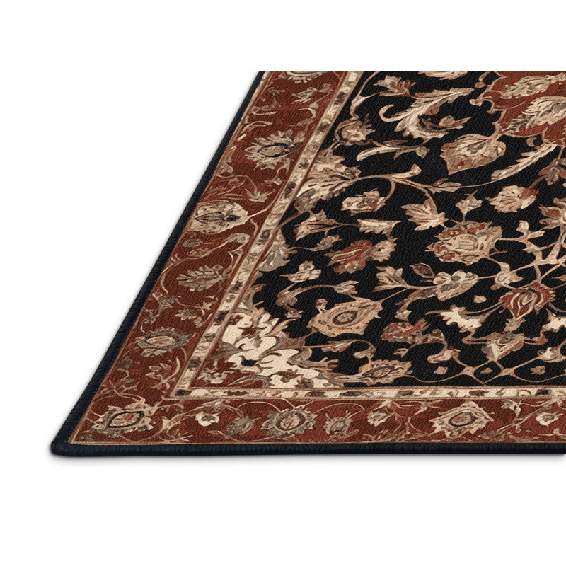 Tapis brun lavable à la machine, Rond 4 pi