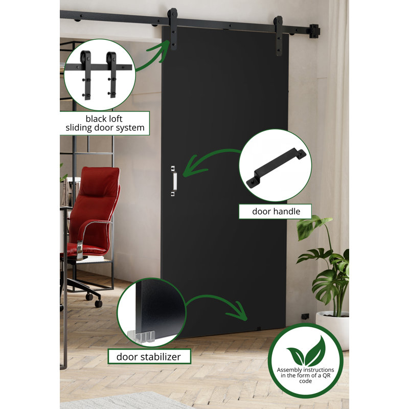 Door, 86cm x 205cm, Black