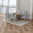 Extendable Solid Wood 7pc Dining Table Set with 6 Upholstered Chairs for 6 Guests