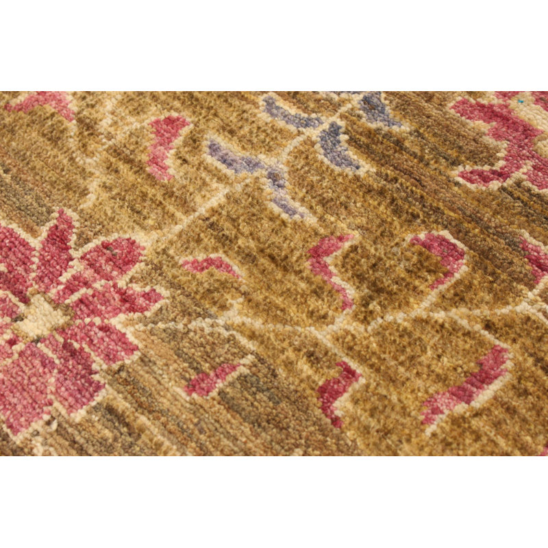 One-of-a-Kind 5'1" X 7'10" New Age Wool Area Rug in Cream/Olive/Burgundy