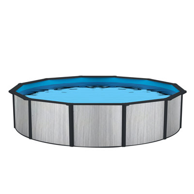 Ensemble de piscine hybride profonde 52 po avec rail supérieur 8 po Savannah