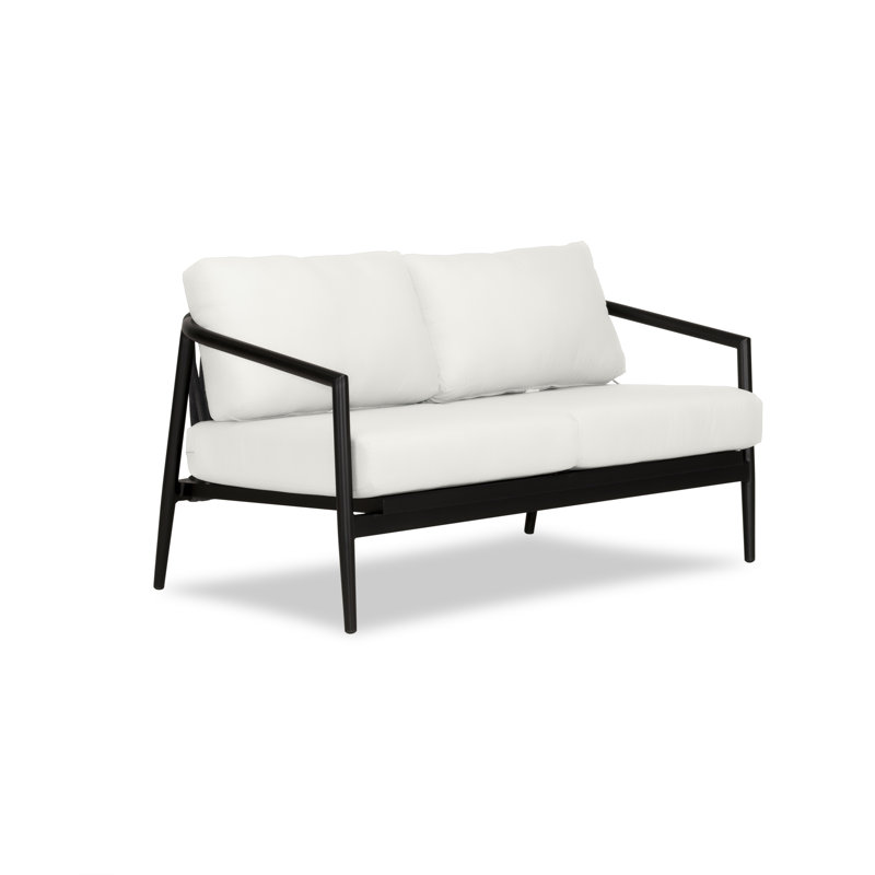 Olio Outdoor 2 - Seat Loveseat, Black, Canvas Natural Sunbrella® Canvas